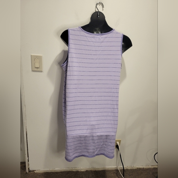 Lands End Size 1x Reverisble Purple Stripes Tank Dress - Picture 4 of 7